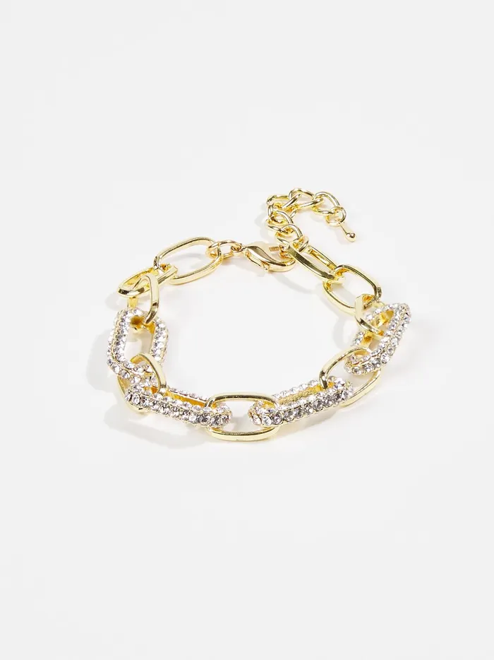 Women Altar039d State Jewelry Rhinestone Paperclip Chain Bracelet Gold