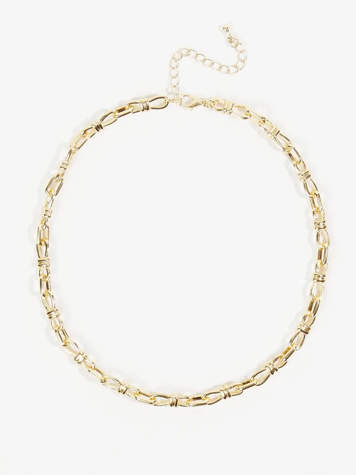 Women Altar039d State Jewelry Wrapped Open Link Chain Choker Necklace Gold
