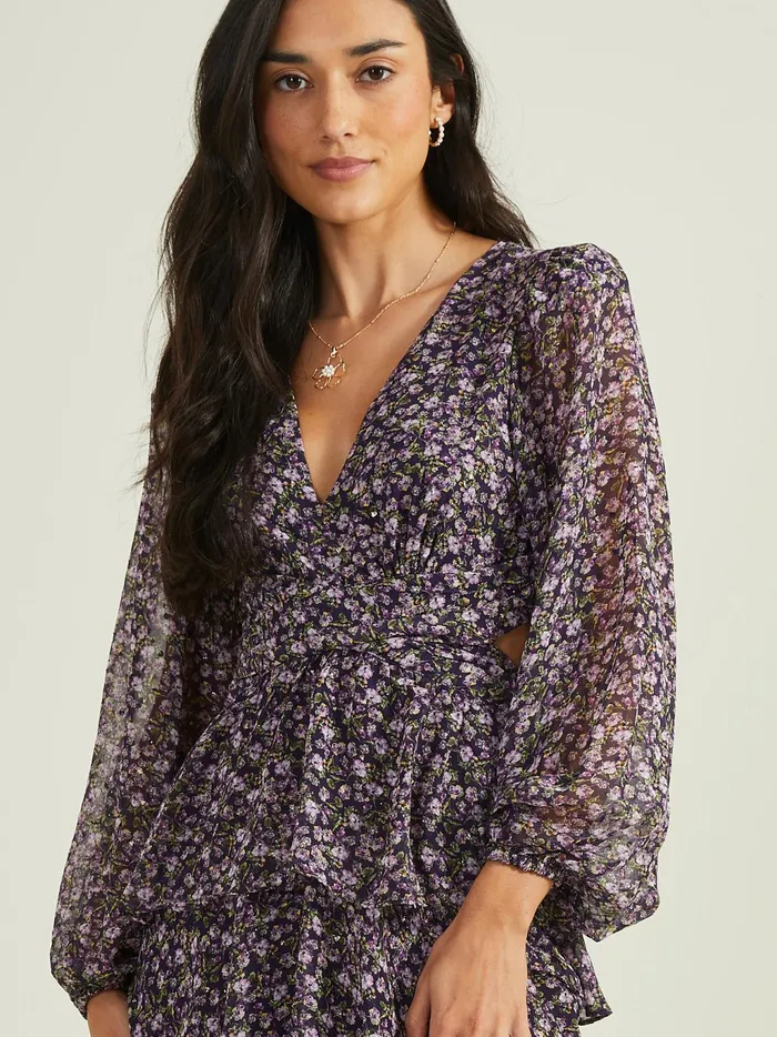 Women Altar039d State Maxi Midi Paisley Floral Maxi Dress By Astr The Label Purple
