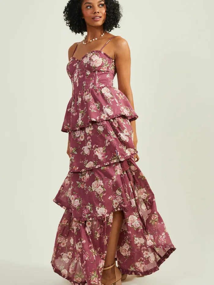 Women Altar039d State Maxi Midi Stellni Floral Maxi Dress Plum