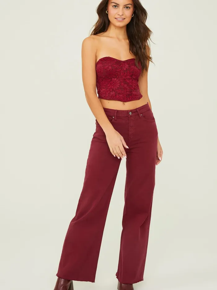 Women Altar039d State Pants Luna Straight Leg Pants Burgundy