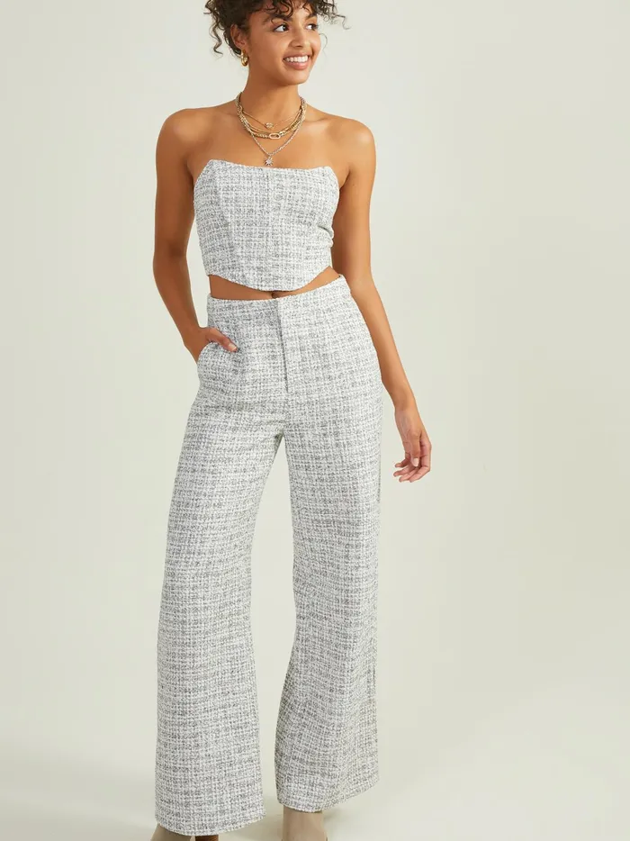Women Altar039d State Pants Odessa Tweed Trouser Pants Ivoryblack