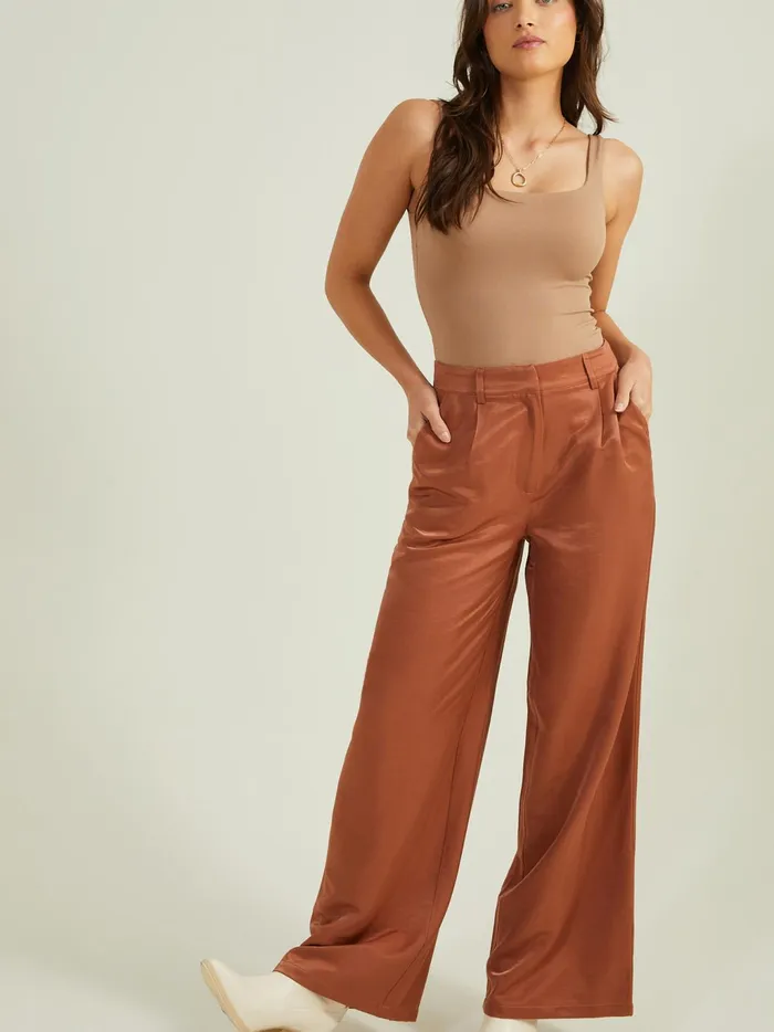 Women Altar039d State Pants Storm Satin Trousers Russet