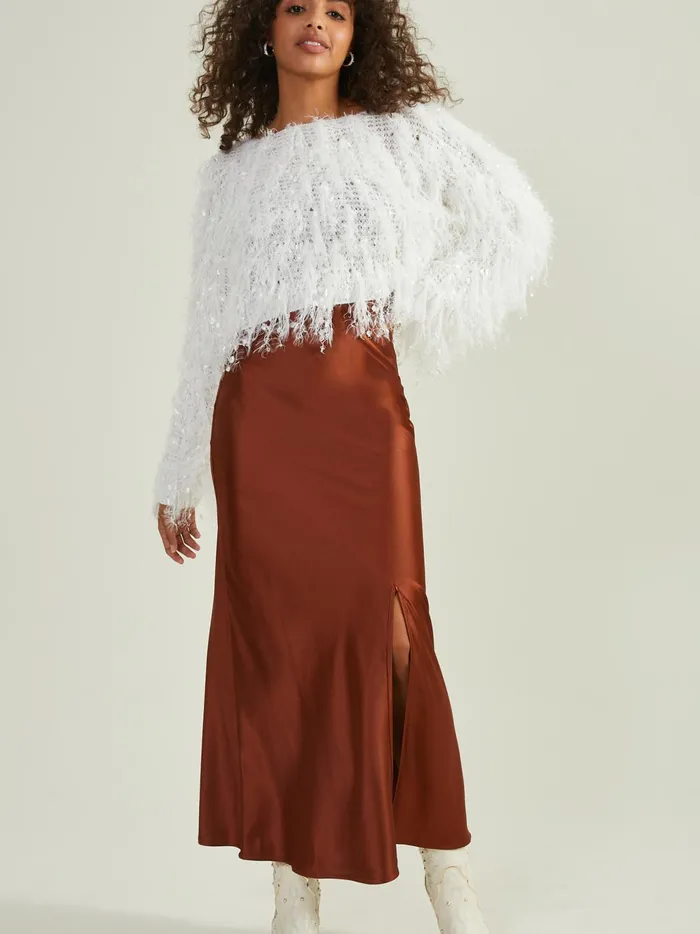 Women Altar039d State Pullovers Emaline Cropped Shaggy Sweater Ivory