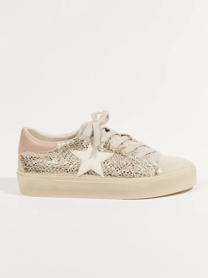 Women Altar039d State Sneakers Reba Star Patch Platform Sneakers Gold