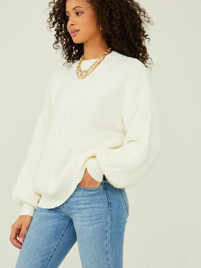 Women Altar039d State Sweaters Addie Ribbed Sweater Offwhite