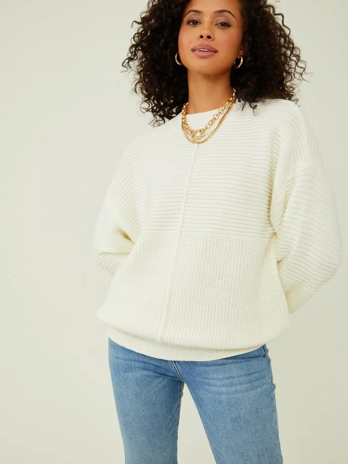 Women Altar039d State Sweaters Addie Ribbed Sweater Offwhite