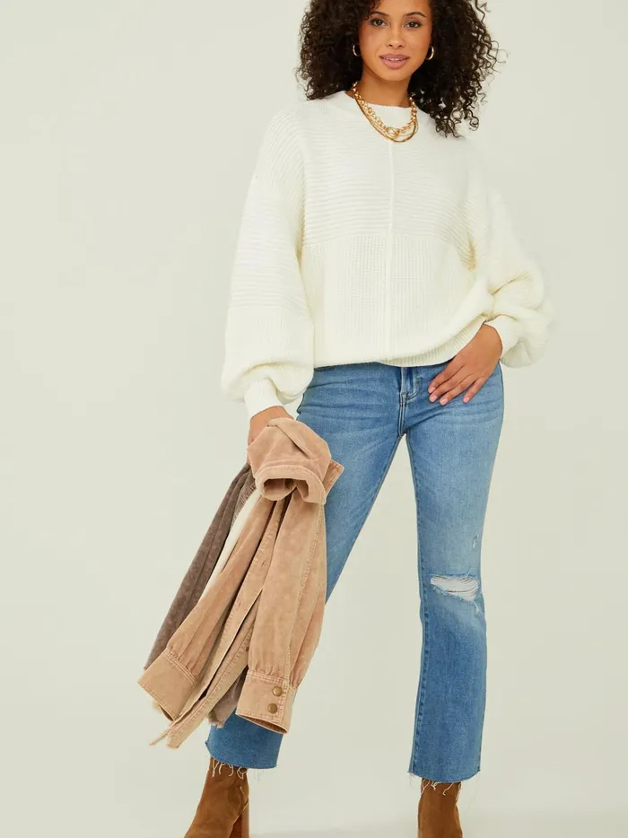 Women Altar039d State Sweaters Addie Ribbed Sweater Offwhite