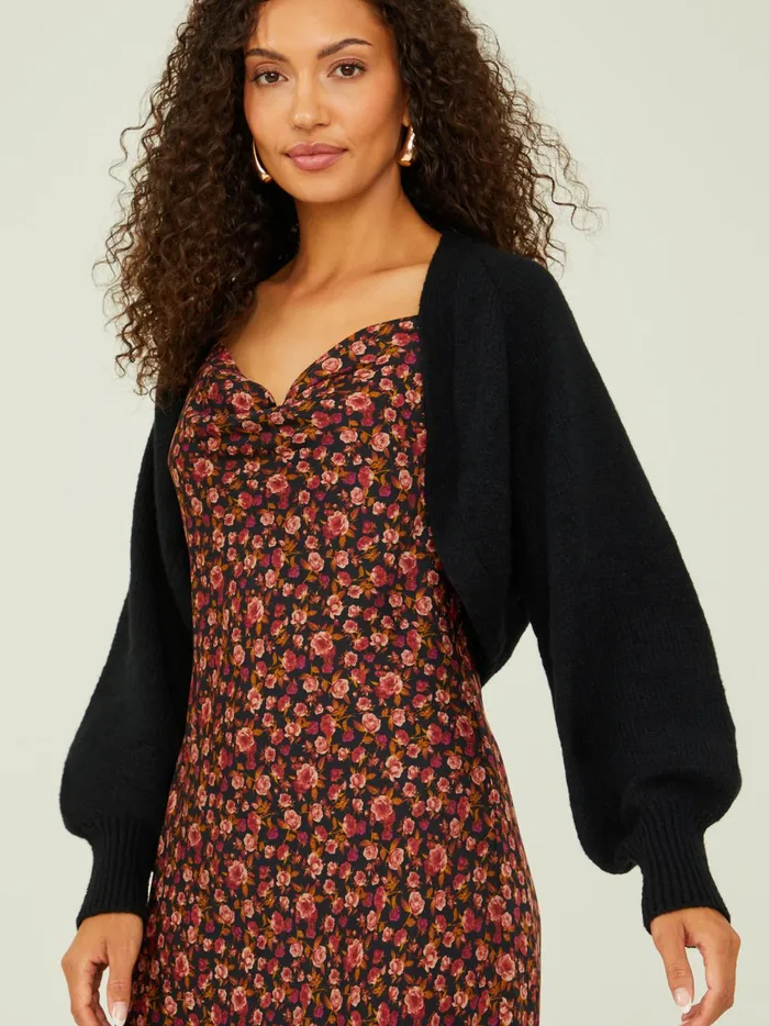 Women Altar039d State Sweaters Ayla Cropped Cardigan Black