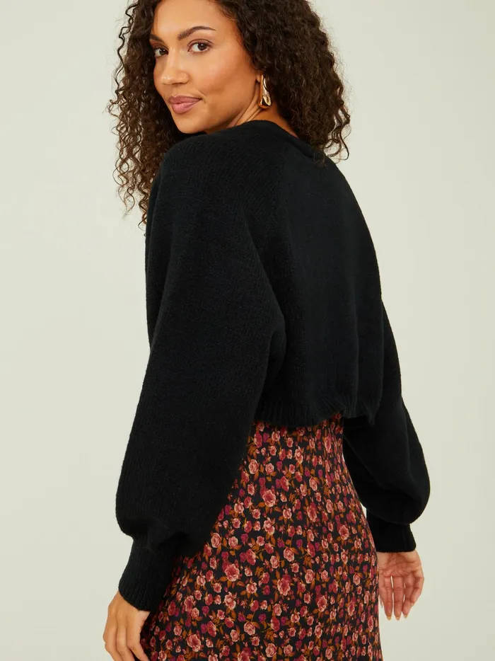 Women Altar039d State Sweaters Ayla Cropped Cardigan Black