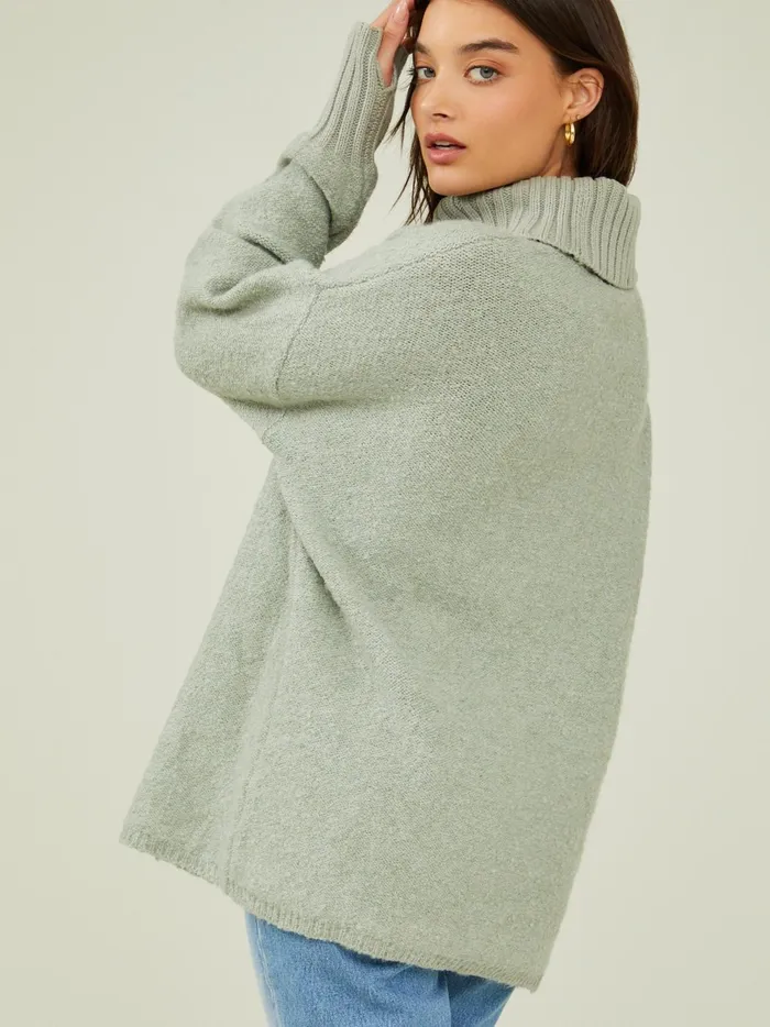 Women Altar039d State Sweaters Billie Boucle Turtleneck Sweater Mint
