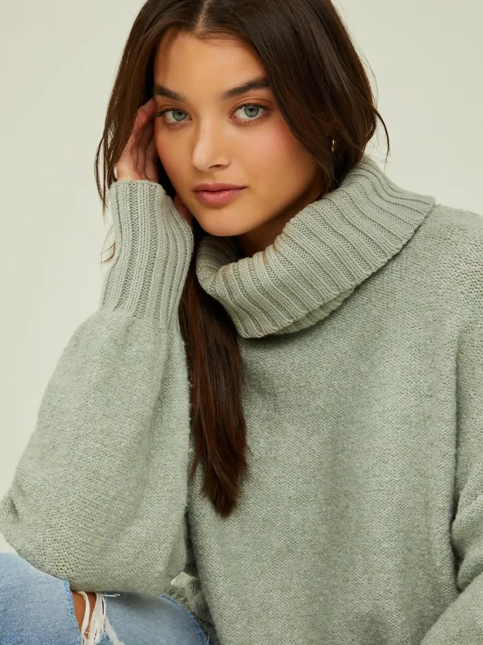 Women Altar039d State Sweaters Billie Boucle Turtleneck Sweater Mint