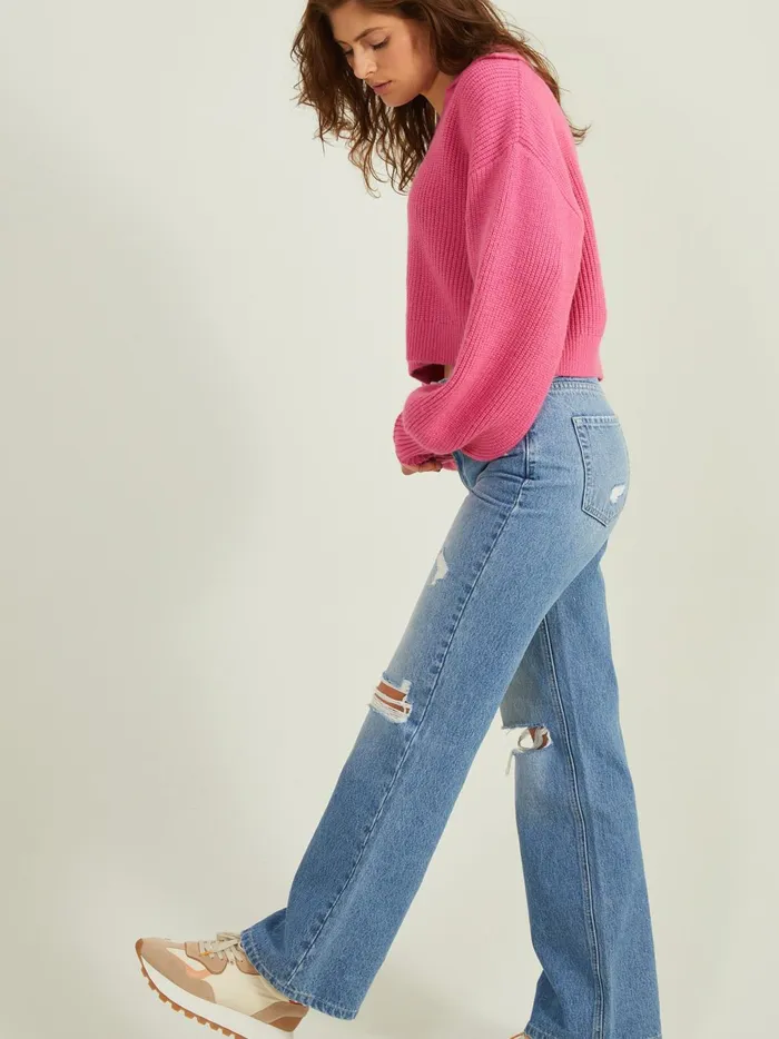 Women Altar039d State Sweaters Ciara Collared Sweater Fuschia