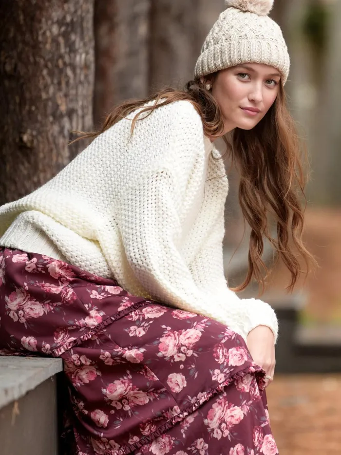 Women Altar039d State Sweaters Imogen Chunky Tunic Sweater Ivory