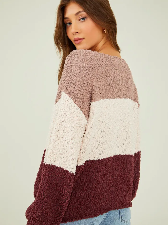 Women Altar039d State Sweaters Macie Popcorn Sweater Burgundymulti