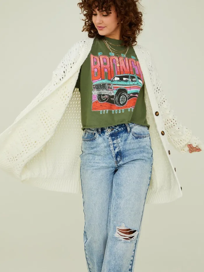 Women Altar039d State Sweaters Marisol Open Weave Cardigan Ivory