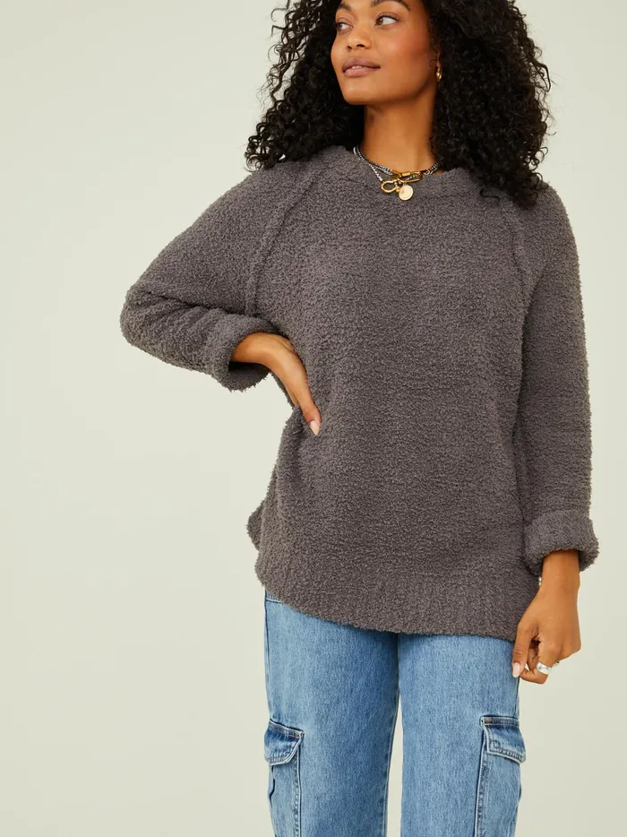 Women Altar039d State Sweaters Poppy Fuzzy Sweater Washedblack