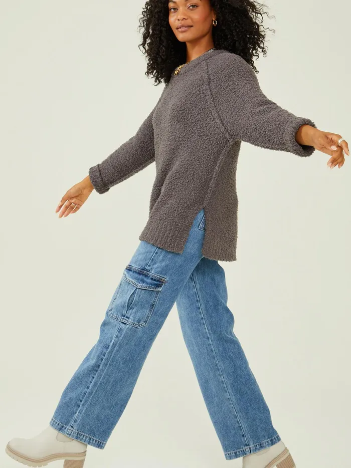 Women Altar039d State Sweaters Poppy Fuzzy Sweater Washedblack