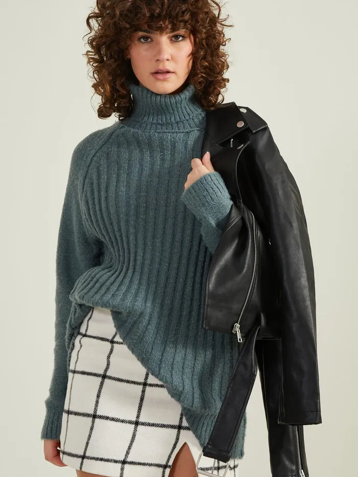 Women Altar039d State Sweaters Tara Turtleneck Tunic Sweater Balsamgreen