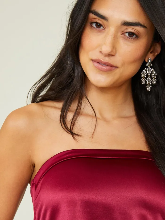 Women Altar039d State Tanks Darla Satin Tube Top Burgundy