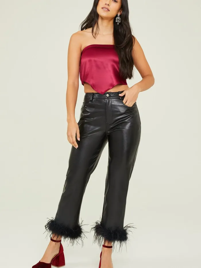 Women Altar039d State Tanks Darla Satin Tube Top Burgundy