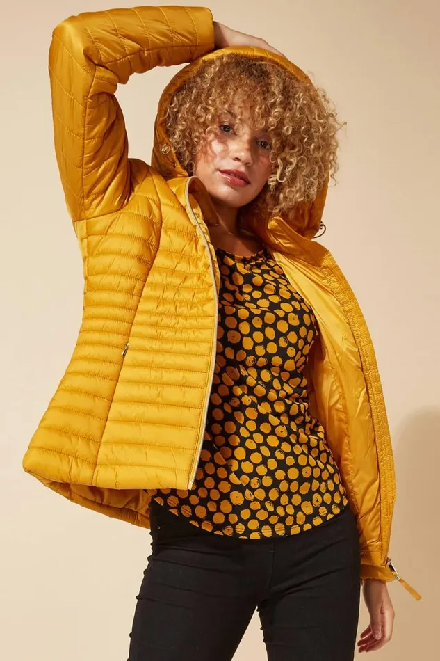 Women Amber Hooded Zip Through Padded Coat Roman Coats