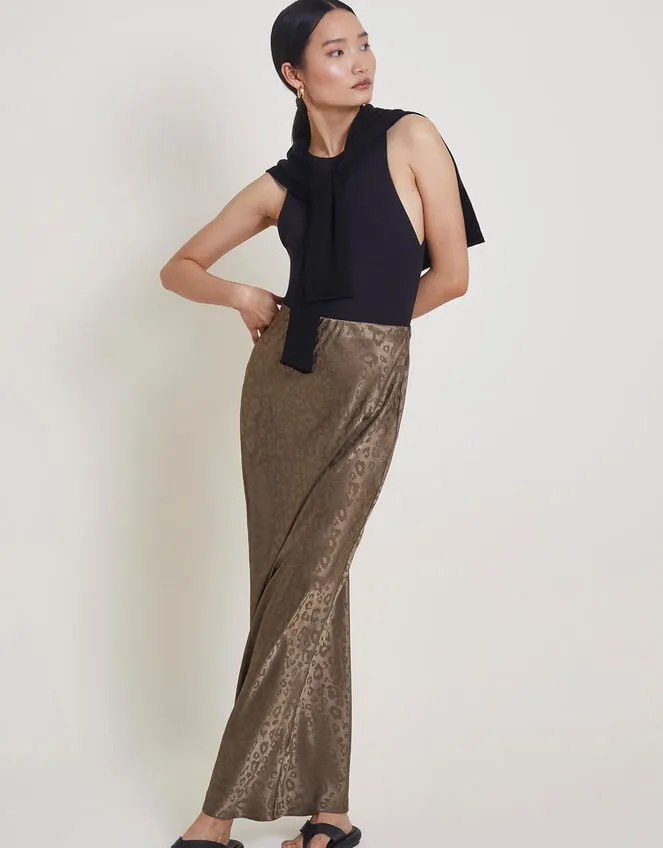 Women Amelia Print Satin Skirt Brown Monsoon Skirts