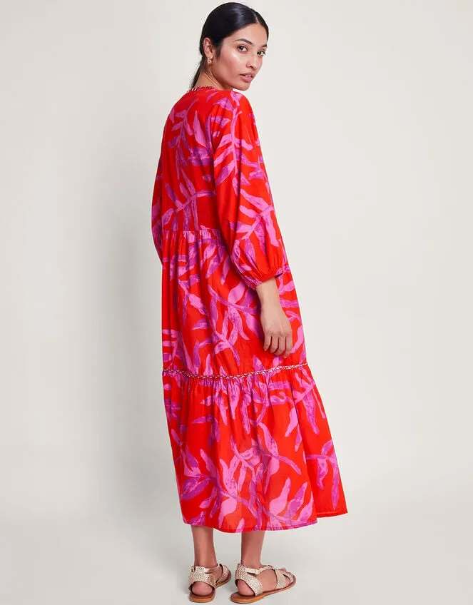 Women Arissa Palm Print Kaftan Red Monsoon Dresses