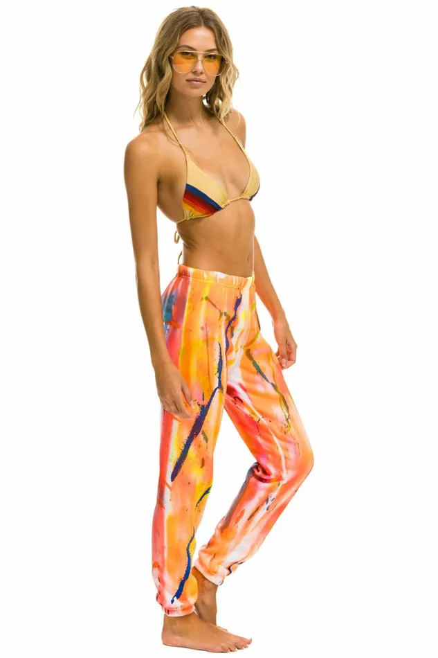 Women ARTIST COLLECTION SWEATPANTS 8211 ORANGE YELLOW Aviator Nation Sweatpants Women ARTIST COLLECTION SWEATPANTS 8211 ORANGE YELLOW Aviator Nation Sweatpants