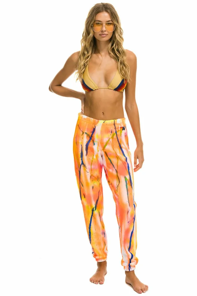 Women ARTIST COLLECTION SWEATPANTS 8211 ORANGE YELLOW Aviator Nation Sweatpants Women ARTIST COLLECTION SWEATPANTS 8211 ORANGE YELLOW Aviator Nation Sweatpants