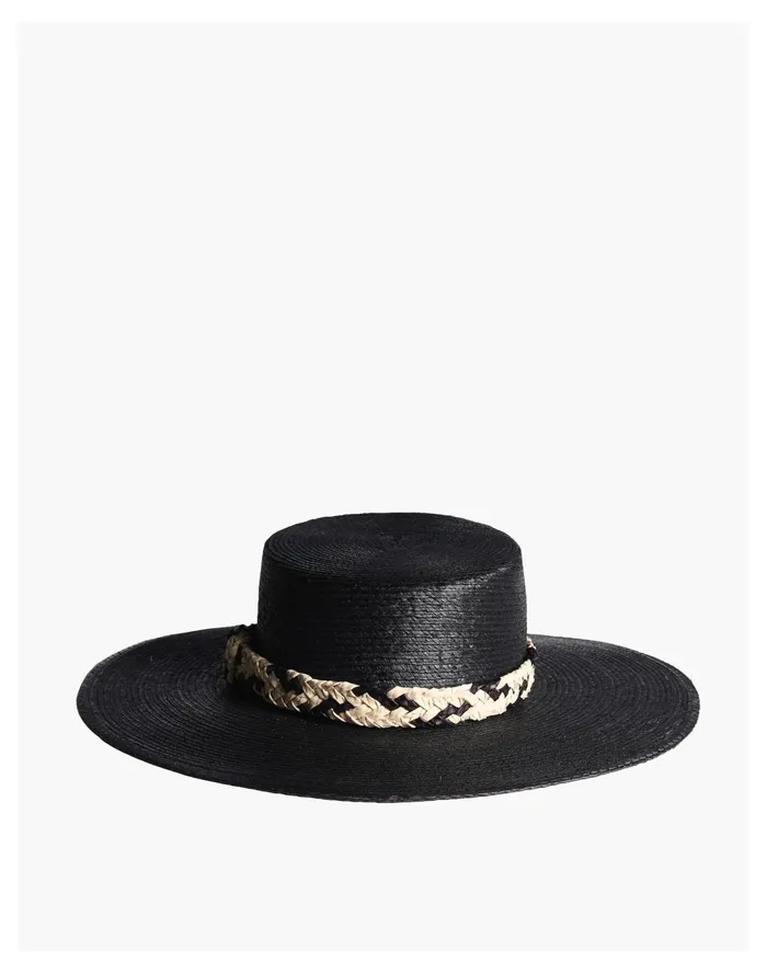Women ASN Straw Astoria Wide Brimmed Hat Black Madewell Hats