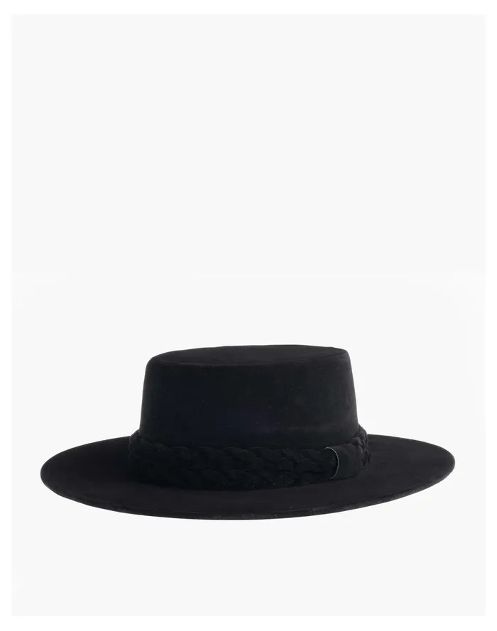 Women ASN Velour Constellation Boater Hat Black Madewell Hats Women ASN Velour Constellation Boater Hat Black Madewell Hats