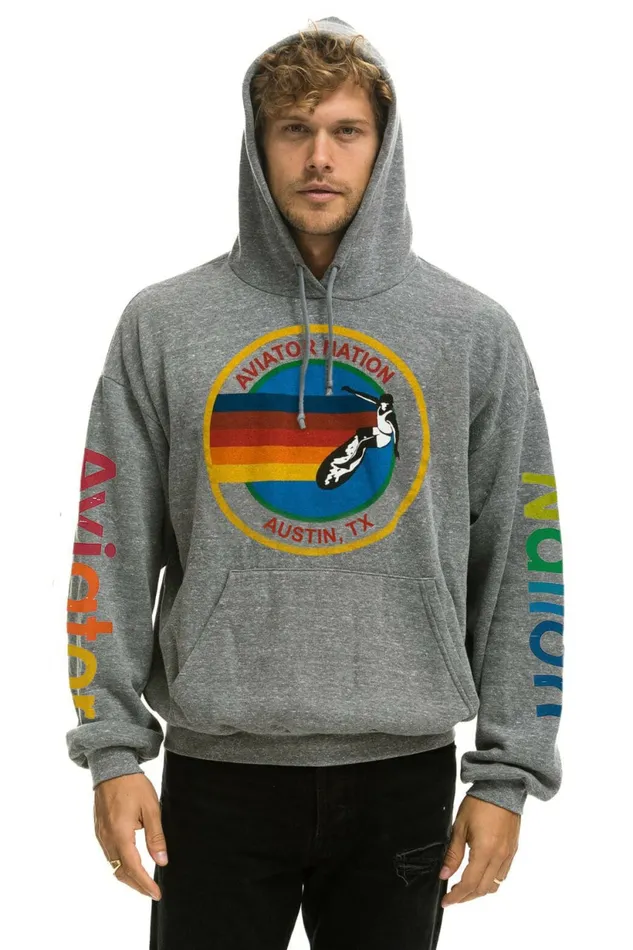 Women AVIATOR NATION AUSTIN RELAXED PULLOVER HOODIE 8211 HEATHER GREY Aviator Nation Hoodies Women AVIATOR NATION AUSTIN RELAXED PULLOVER HOODIE 8211 HEATHER GREY Aviator Nation Hoodies