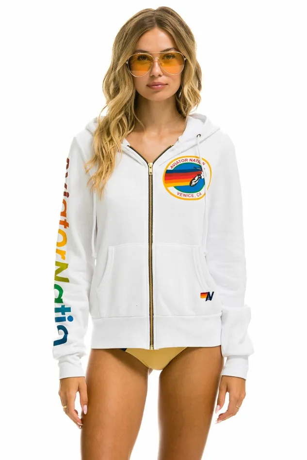 Women AVIATOR NATION HOODIE 8211 WHITE Aviator Nation Hoodies