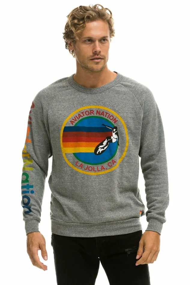 Women AVIATOR NATION LA JOLLA SWEATSHIRT 8211 HEATHER GREY Aviator Nation UnisexCrewSweatshirt Women AVIATOR NATION LA JOLLA SWEATSHIRT 8211 HEATHER GREY Aviator Nation UnisexCrewSweatshirt