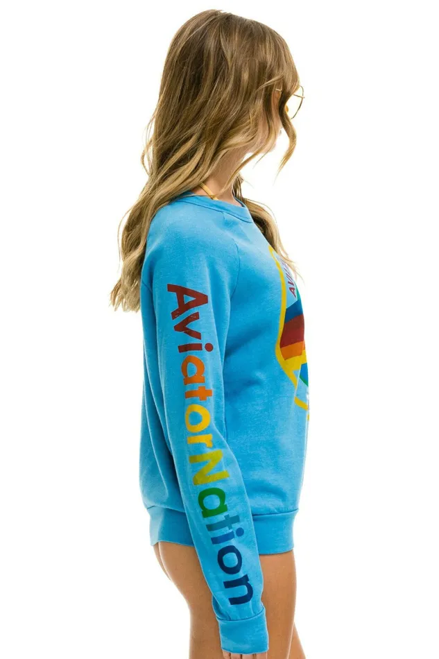 Women AVIATOR NATION MALIBU SWEATSHIRT 8211 OCEAN Aviator Nation UnisexCrewSweatshirt Women AVIATOR NATION MALIBU SWEATSHIRT 8211 OCEAN Aviator Nation UnisexCrewSweatshirt