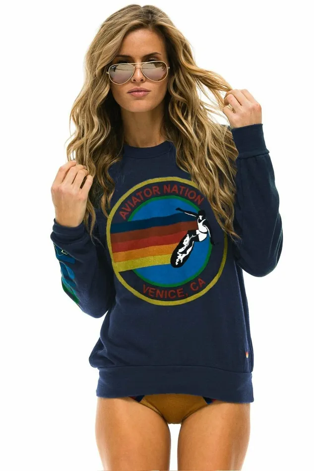 Women AVIATOR NATION MIAMI CREW SWEATSHIRT 8211 NAVY Aviator Nation UnisexCrewSweatshirt Women AVIATOR NATION MIAMI CREW SWEATSHIRT 8211 NAVY Aviator Nation UnisexCrewSweatshirt