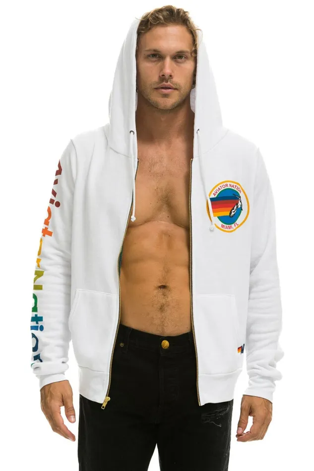 Women AVIATOR NATION MIAMI HOODIE 8211 WHITE Aviator Nation Hoodies Women AVIATOR NATION MIAMI HOODIE 8211 WHITE Aviator Nation Hoodies
