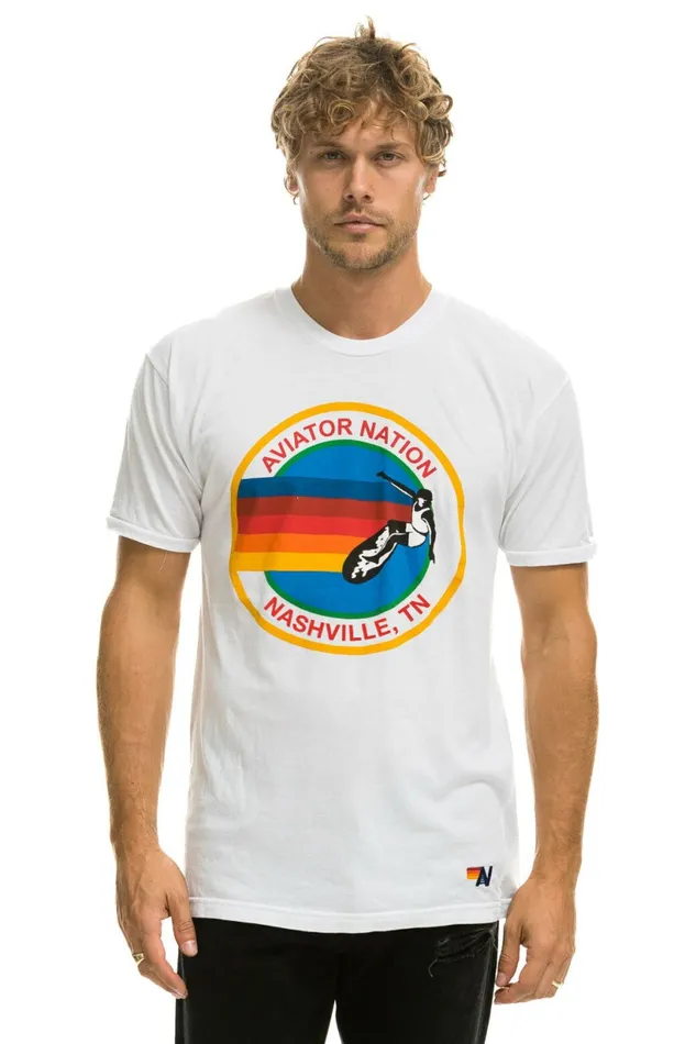 Women AVIATOR NATION NASHVILLE TEE 8211 WHITE Aviator Nation UnisexTees Women AVIATOR NATION NASHVILLE TEE 8211 WHITE Aviator Nation UnisexTees