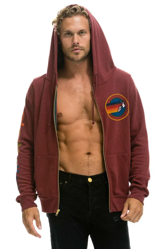 Women AVIATOR NATION NASHVILLE ZIP HOODIE 8211 CLARET Aviator Nation Hoodies
