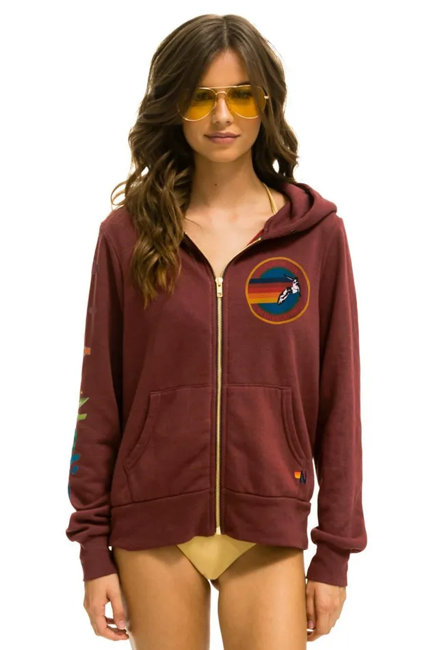 Women AVIATOR NATION NASHVILLE ZIP HOODIE 8211 CLARET Aviator Nation Hoodies Women AVIATOR NATION NASHVILLE ZIP HOODIE 8211 CLARET Aviator Nation Hoodies