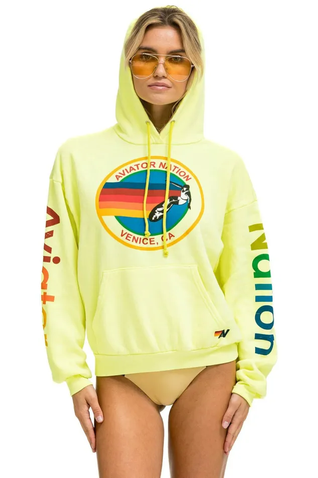 Women AVIATOR NATION RELAXED PULLOVER HOODIE 8211 NEON YELLOW Aviator Nation Hoodies Women AVIATOR NATION RELAXED PULLOVER HOODIE 8211 NEON YELLOW Aviator Nation Hoodies