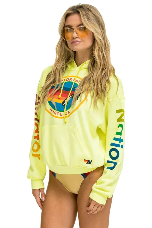 Women AVIATOR NATION RELAXED PULLOVER HOODIE 8211 NEON YELLOW Aviator Nation Hoodies Women AVIATOR NATION RELAXED PULLOVER HOODIE 8211 NEON YELLOW Aviator Nation Hoodies