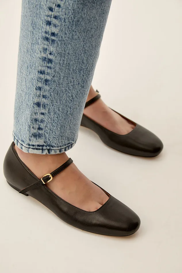 Women Ballerines En Cuir Lilio Noir Des Petits Hauts Shoes and Socks