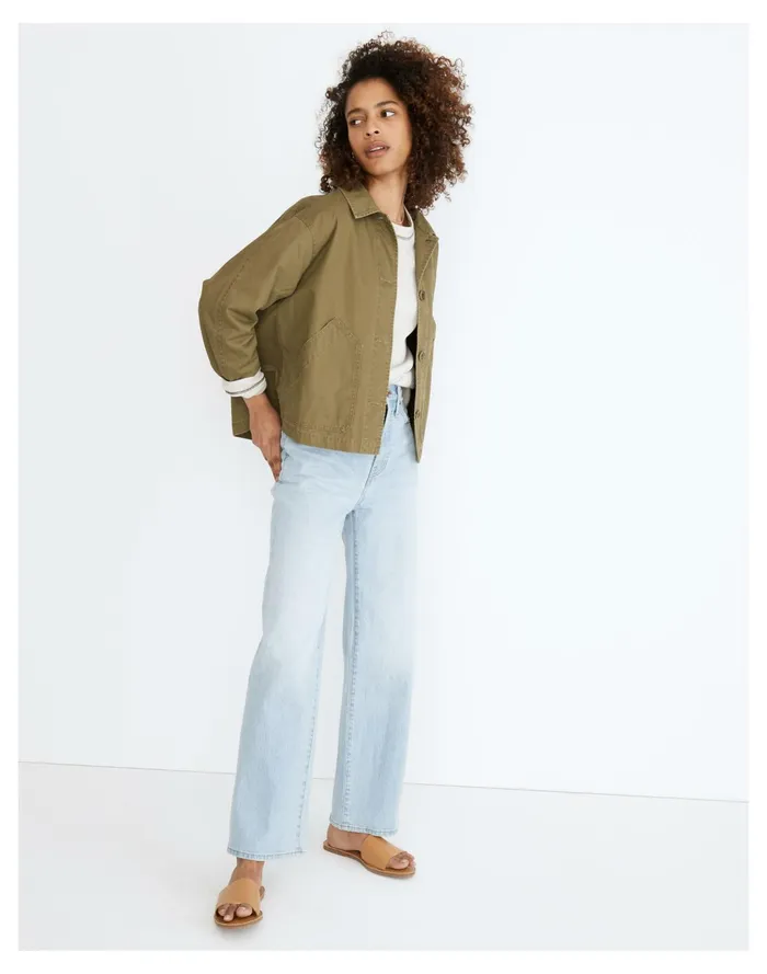 Women Baylow Cropped Chore Jacket Desert Olive Madewell Jackets