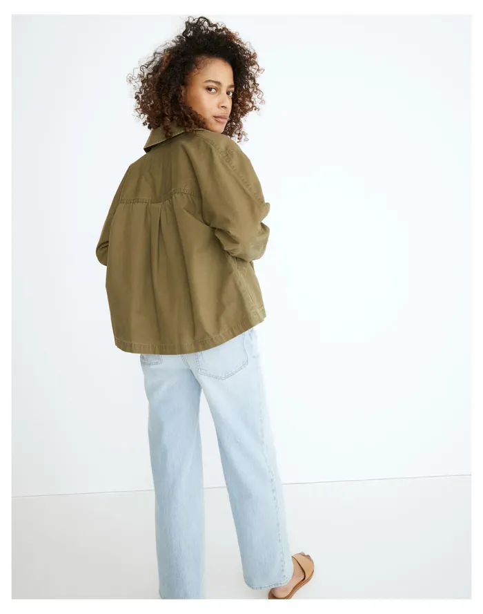 Women Baylow Cropped Chore Jacket Desert Olive Madewell Jackets Women Baylow Cropped Chore Jacket Desert Olive Madewell Jackets