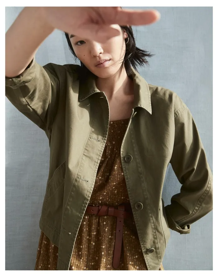 Women Baylow Cropped Chore Jacket Desert Olive Madewell Jackets Women Baylow Cropped Chore Jacket Desert Olive Madewell Jackets