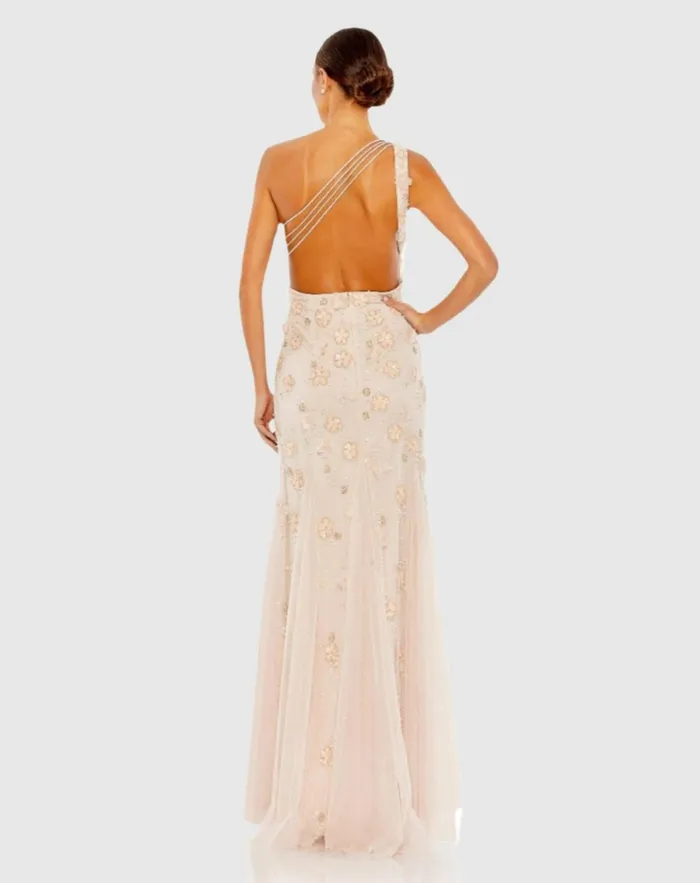 Women Best Sellers Mac Duggal Embellished One Shoulder Strappy Trumpet Gown Blush Women Best Sellers Mac Duggal Embellished One Shoulder Strappy Trumpet Gown Blush