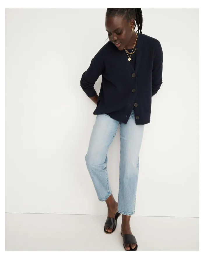 Women Birchmoor Cardigan Sweater Heather Midnight Madewell Sweaters
