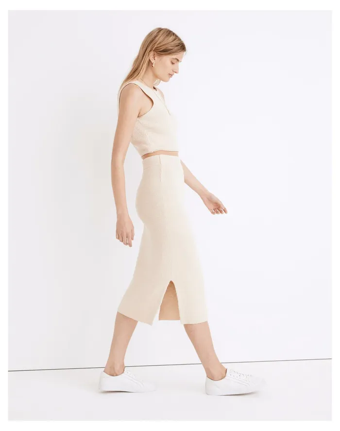 Women Birchmoor Midi Sweater Skirt Heather Oatmeal Madewell Skirts Women Birchmoor Midi Sweater Skirt Heather Oatmeal Madewell Skirts